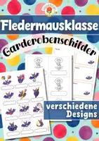 Vorschau - Mal- und Bastelvorlagen - Fledermausklasse - Garderobenschilder (Klassentier) - Deckblatt
