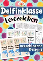 Vorschau - Mal- und Bastelvorlagen - Delfinklasse - Lesezeichen (Klassentier) - Deckblatt