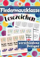 Vorschau - Mal- und Bastelvorlagen - Fledermausklasse - Lesezeichen (Klassentier) - Deckblatt