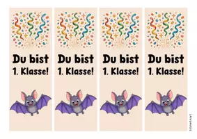 Vorschau - Mal- und Bastelvorlagen - Fledermausklasse - Lesezeichen (Klassentier) - Seite 2