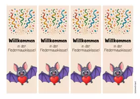 Vorschau - Mal- und Bastelvorlagen - Fledermausklasse - Lesezeichen (Klassentier) - Seite 3