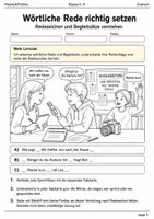 Vorschau - Arbeitsblätter - Wörtliche Rede Lernmalbuch Klasse 5–6 - Deckblatt