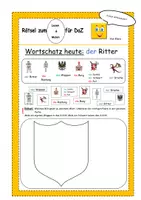 Vorschau - Unterrichtsreihen - Klaro DaZ & SU Rätsel Lies und Male der Ritter - Deckblatt