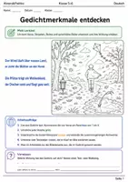 Vorschau - Arbeitsblätter - Gedichtmerkmale Lernmalbuch Klasse 5–6 - Deckblatt
