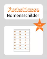 Vorschau - Bildkarten - Fuchsklasse Namensschilder Grundschule - Deckblatt
