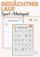 Vorschau - Arbeitsblätter - Gedächtnislauf Sportspiel für jede Klasse - Deckblatt