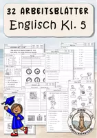 Vorschau - Arbeitsblätter - Arbeitsblätter Simple present & Wortschatz | Englisch Klasse 5 - Deckblatt