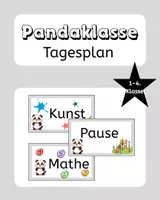 Vorschau - Präsentationen/Tafelbilder - Pandaklasse Stundenplan Tagesplan Tagestransparenzen Grundschule Tafelkarten - Deckblatt