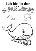 Vorschau - Mal- und Bastelvorlagen - Ausmalbild zur Einschulung Walklasse - Seite 1