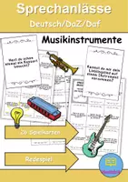 Vorschau - Spiele - Sprechanlässe Musikinstrumente - DaZ/DaF / Deutsch (Redespiel) - Deckblatt