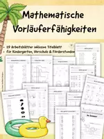 Vorschau - Arbeitsblätter - Sommerheft Vorschule Mathematik – Vorläuferfähigkeiten fördern | Kindergarten, Vorschule, Förderschule - mathematische Vorläuferfähigkeiten - Deckblatt