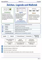 Vorschau - Arbeitsblätter - Kartenzeichen und Maßstab Arbeitsheft Klasse 5–6 - Seite 1