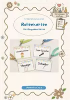 Vorschau - Aufgabenkarten - Rollenkarten für Gruppenarbeiten | Schilder - Deckblatt