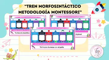 Vista previa - Hojas de trabajo - TREN DE GRAMÁTICA MONTESSSORI. 6 CATEGORÍAS. - Portada