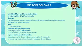 Vista previa - Hojas de trabajo - RESUELVE ESTOS MICROPROBLEMAS COOPERATIVOS. - página 1