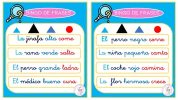 Vista previa - Hojas de trabajo - BINGO DE FRASES MONTESSORI - página 2