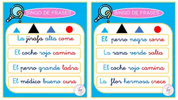 Vista previa - Hojas de trabajo - BINGO DE FRASES MONTESSORI - página 3