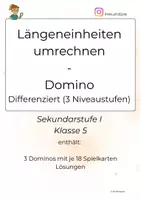 Vorschau - Spiele - Größen umrechnen – Domino-Bundle (differenziert) Klasse 5 - Seite 1