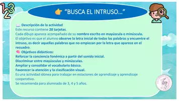Vista previa - Hojas de trabajo - BUSCA EL INTRUSO - página 1