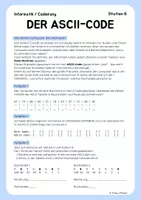 Vorschau - Arbeitsblätter - ASCII-Code & Tastatur-Übersetzung: Wie Computer Buchstaben lernen (Informatik Arbeitsblatt mit Lösungen) - Seite 1