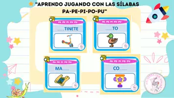 Vista previa - Hojas de trabajo - COMPLETAR LAS PALABRAS CON pa pe pi po pu - Portada