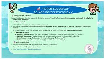 Vista previa - Hojas de trabajo - BARCOS REGLAS DE ORTOGRAFÍA PROFESIONES B/V - página 1