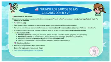 Vista previa - Hojas de trabajo - BARCOS REGLAS DE ORTOGRAFÍA CIUDADES B-V - página 1
