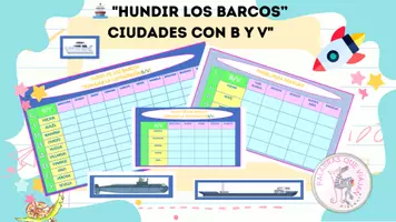 Vista previa - Hojas de trabajo - BARCOS REGLAS DE ORTOGRAFÍA CIUDADES B-V - Portada
