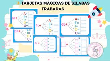 Vista previa - Hojas de trabajo - UNE SÍLABAS TRABADAS CON VOCALES - Portada