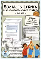 Vorschau - Stundenentwürfe - Soziales Lernen: Sozialtraining "Klassengemeinschaft stärken" - Teil 4 (Doppelstunde) / Klasse 3-5 / Teambuilding - Deckblatt