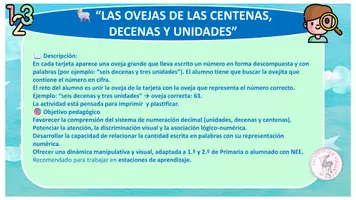 Vista previa - Hojas de trabajo - UNIDADES, DECENAS Y CENTENAS CON OVEJAS - página 1