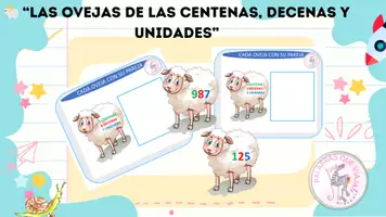 Vista previa - Hojas de trabajo - UNIDADES, DECENAS Y CENTENAS CON OVEJAS - Portada