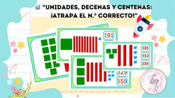 Vista previa - Hojas de trabajo - UNIDADES DECENAS Y CENTENAS. ATRAPA EL NÚMERO CORRECTO. - Portada