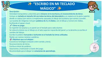 Vista previa - Hojas de trabajo - ESCRIBO EN MI TECLADO MÁGICO. - página 1