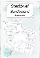 Vorschau - Arbeitsblätter - Steckbrief Bundesland - Arbeitsblatt - Deckblatt
