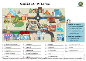 Vorschau - Arbeitsblätter - Wortschatzübersicht „Mi barrio“ (Stadtviertel), Ortsangaben) – Unidad 3A (Vamos Adelante 1, Klett) - Seite 2
