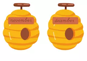 Voorbeeld - verjaardagskalender - thema bijtjes - Pagina 1