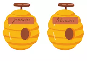 Voorbeeld - verjaardagskalender - thema bijtjes - Pagina 2