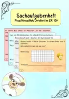 Vorschau - Aufgabenkarten - Sachaufgaben ZR 100 plus/minus/mal/dividiert - Deckblatt