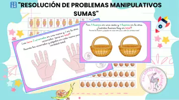 Vista previa - Hojas de trabajo - RESOLVIENDO PROBLEMAS MANIPULATIVOS DE SUMA - Portada