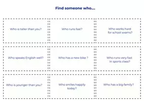 Vorschau - Arbeitsblätter - „Find someone who...“ (A1/A2) – Ergänzung zu Adjektiven & Adverbien - Seite 1