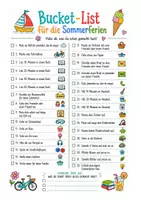 Vorschau - Arbeitsblätter - Sommerferien Bucket List mit Brief - Seite 1