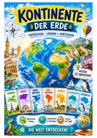 Vorschau - Mal- und Bastelvorlagen - Kontinente der Erde _ Arbeitsblätter und Kontinente-Fächer - Deckblatt