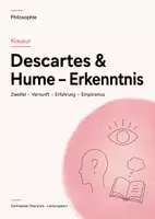 Vorschau - Arbeitsblätter - Philosophie-Klausur: Descartes & Hume – Rationalismus, Empirismus und Erkenntnis inkl. EWH - Deckblatt