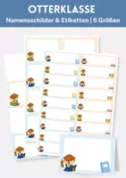 Vorschau - Anderer Materialtyp - Otterklasse - Namensschilder & Etiketten | Einschulung & 1. Klasse | Schulstart & Kennenlernen – Tischkarten für den ersten Schultag - Deckblatt