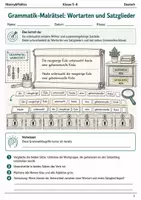 Vorschau - Arbeitsblätter - Wortarten und Satzglieder Rätsel Klasse 5–6 - Deckblatt
