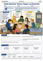 Vorschau - Arbeitsblätter - Rechte, Regeln und Demokratie Klasse 5–6 - Deckblatt