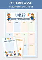 Vorschau - Poster - Otterklasse - Geburtstagskalender - Geburtstagskind-Poster, Geburtstag Grundschule | Classroom Management & Klassenorganisation - Deckblatt