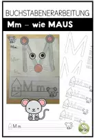 Vorschau - Arbeitsblätter - Buchstabenerarbeitung M – Kreativer Hefteintrag mit Bastelvorlage & Schreibübungen - Buchstabe M wie Maus - Deckblatt