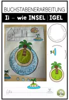 Vorschau - Arbeitsblätter - Buchstabenerarbeitung I – Kreativer Hefteintrag mit Bastelvorlage & Schreibübungen - Buchstabe I wie Insel oder Igel - Deckblatt